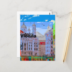 Vienna Travel Briefkaart Art, Austria Travel Art,