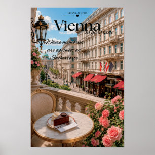 Vienne Sacher Café Balkon Cake Schilderachtige Kun Poster