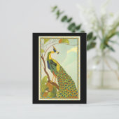 Viennese Art Nouveau Peacock Briefkaart (Staand voorkant)