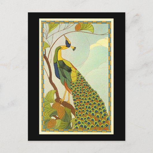 Viennese Art Nouveau Peacock Briefkaart (Voorkant)