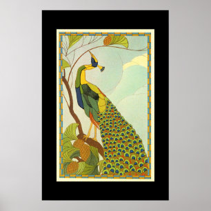 Viennese Art Nouveau Peacock Poster
