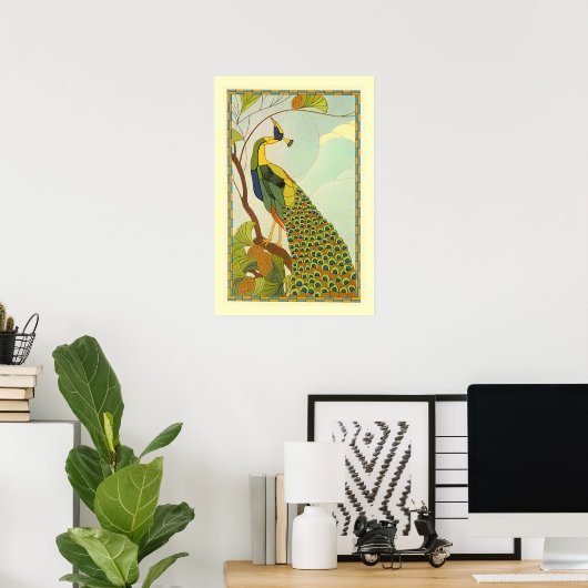 Viennese Art Nouveau Peacock Poster (Thuiskantoor)