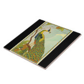 Viennese Art Nouveau Peacock Tegeltje (Zijkant)