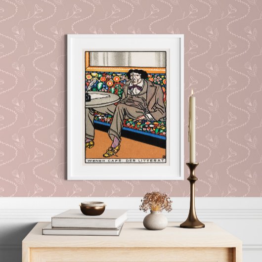 Viennese Café: Het Man van de brieven van Moriz Ju Poster