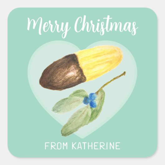 Viennese Fingers Biscuit Christmas Square Sticker (Voorkant)