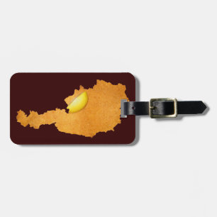 Viennese Schnitzel - kaart van oostenrijk Bagagelabel
