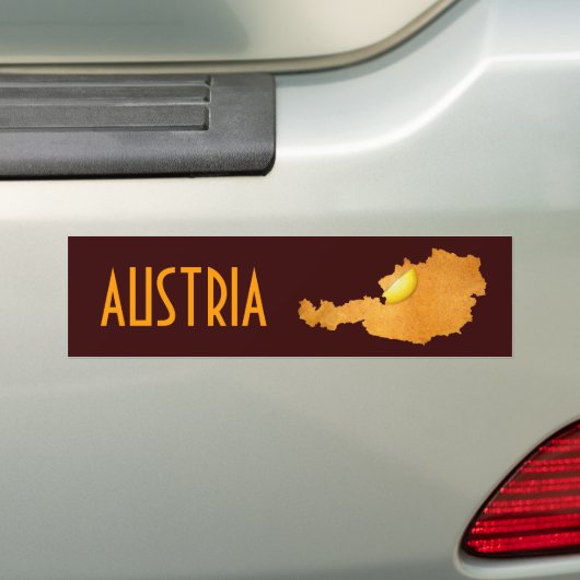 Viennese Schnitzel - kaart van oostenrijk Bumpersticker (Op auto)