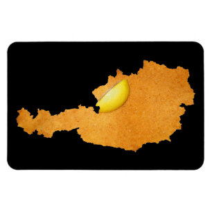 Viennese Schnitzel - kaart van oostenrijk Magneet