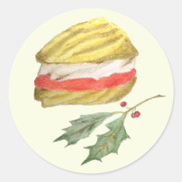 Viennese Whirls Biscuit en Kersthulst Ronde Sticker