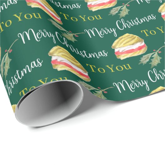 Viennese Whirls Biscuit Kerst Inpakpapier (Rol Hoek)
