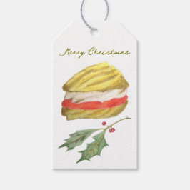 Viennese Whirls Biscuit Tekening Kerstmis Cadeaulabel