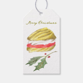 Viennese Whirls Biscuit Tekening Kerstmis Cadeaulabel