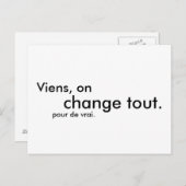 Viens, bij verandering. giet de vrai. briefkaart (Voorkant / Achterkant)