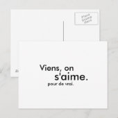 Viens, op ons tijdstip. giet de vrai. briefkaart (Voorkant / Achterkant)