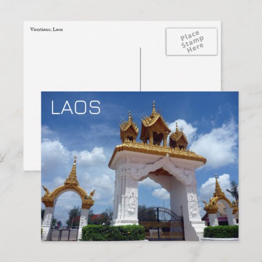Vientiane Gate Laos Briefkaart (Voorkant / Achterkant)