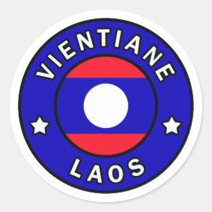Vientiane Laos Ronde Sticker