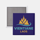 Vientiane Laos Southeast Asia Magneet (Voorkant / Achterkant)