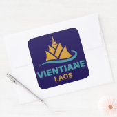 Vientiane Laos Southeast Asia Vierkante Sticker (Envelop)