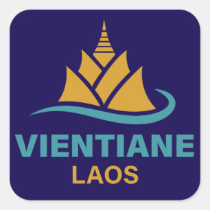 Vientiane Laos Zuidoost-Azië Vierkante Sticker