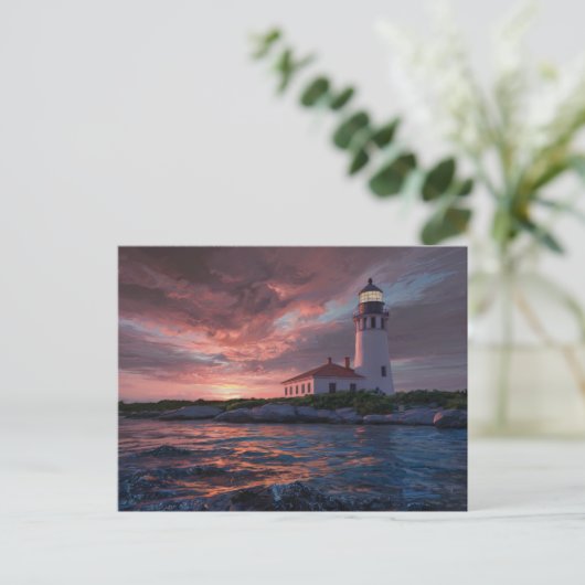 Vieques vuurtoren schilderij briefkaart (Staand voorkant)