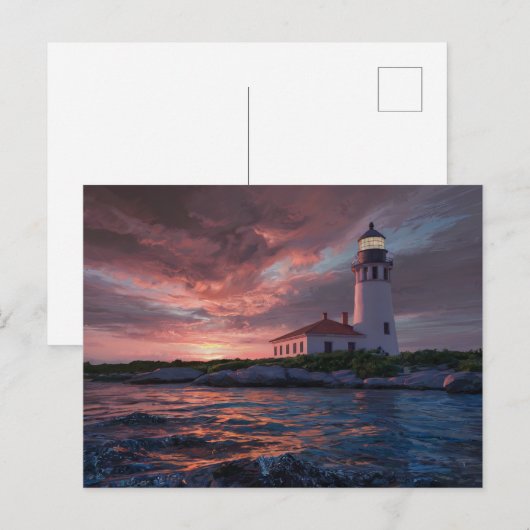 Vieques vuurtoren schilderij briefkaart (Voorkant / Achterkant)