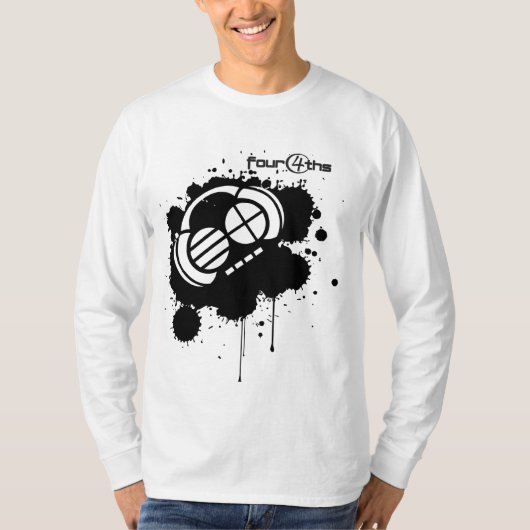 Vier4ths_Black Blot op Wit T-shirt (Voorkant)