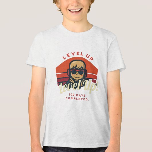 Vier 100 dagen school: leuk en uniek T-shirt (Voorkant)