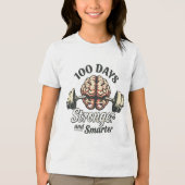 Vier 100 dagen school: leuk en uniek T-shirt (Voorkant)
