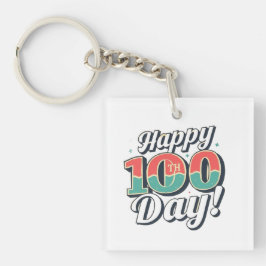 Vier 100 dagen school: leuk en uniek T-shirt Sleutelhanger
