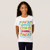 Vier 100 dagen school met een leuke handafdruk t-shirt (Voorkant volledig)