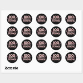 Vier 100 dagen school ronde sticker (Vel)