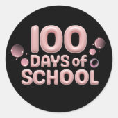 Vier 100 dagen school ronde sticker (Voorkant)