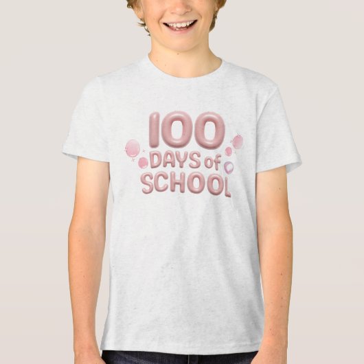 Vier 100 dagen school Tri-Blend shirt (Voorkant)