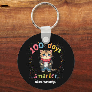 Vier '100 dagen slimmer' - aanpasbaar sleutelhanger