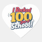 Vier 100 dagen van School-Crafts & Party Supply Hart Sticker (Voorkant)
