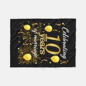 Vier 10 jaar huwelijk Het 10e trouwfeest An Fleece Deken (Voorkant (Horizontaal))
