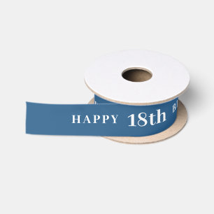 Vier 18: vreugdevolle verjaardag blauw lint