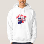 Vier 2025 met USA-thema feestelijke graphics Hoodie (Voorkant)