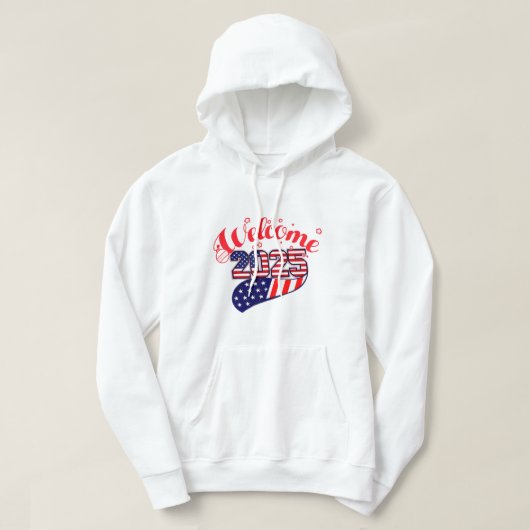 Vier 2025 met USA-thema feestelijke graphics Hoodie (Design voorkant)
