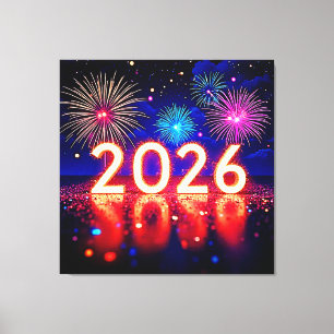 Vier 2026: Helder Toekomst Vonk Design  Canvas Afdruk