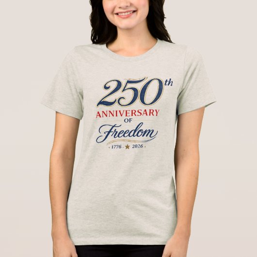 Vier 250 Jaar Vrijheid Patriottisch T-Shirt (Voorkant)