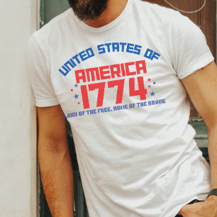 Vier 250e Amerikaanse onafhankelijkheidsdag patrio T-shirt