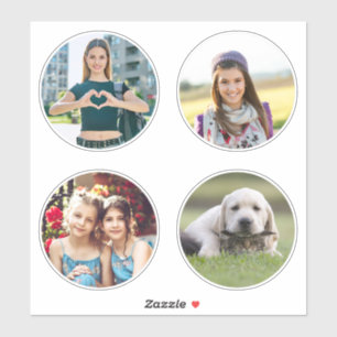 Vier 3,5-inch Circle Family-foto's Sticker