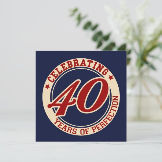 Vier 40 jaar perfectie kaart (Staand voorkant)