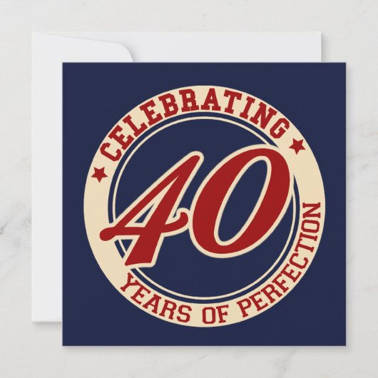 Vier 40 jaar perfectie kaart (Voorkant)