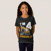 Vier 4 jaar 4e verjaardag bouw jongen 4 jaar oud t-shirt (Voorkant volledig)