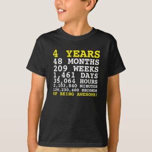 Vier 4 jaar Geweldige 4 jarig T-shirt