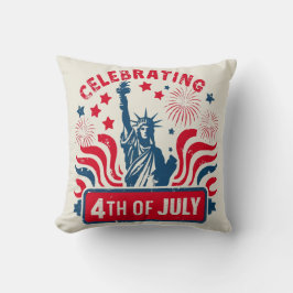 Vier 4 juli met Vrijheidsbeeld Kunst Kussen