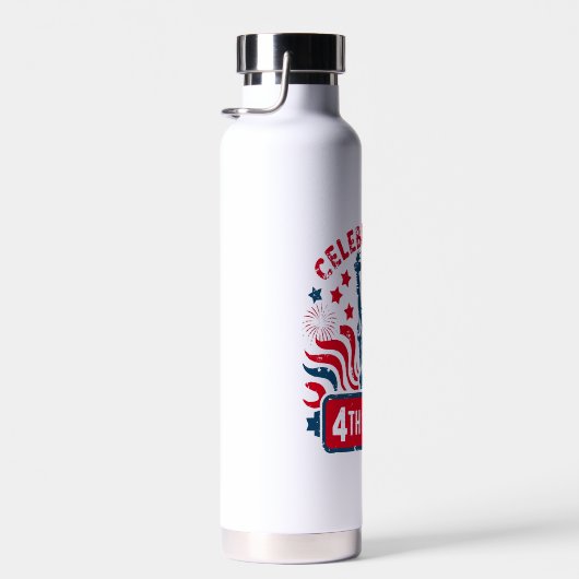 Vier 4 juli met Vrijheidsbeeld Kunst Waterfles (Rechts)