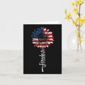 Vier 4 juli Onafhankelijkheidsdag Amerikaanse vlag Kaart (Gele Bloem)
